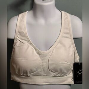 Amazing Sports White Ribbed Sports Bra NWT S/M